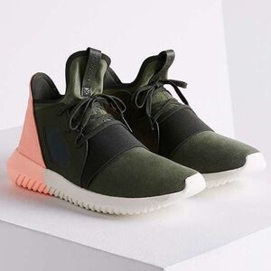 Adidas Women's Tubular Olive & Pink Sneakers
